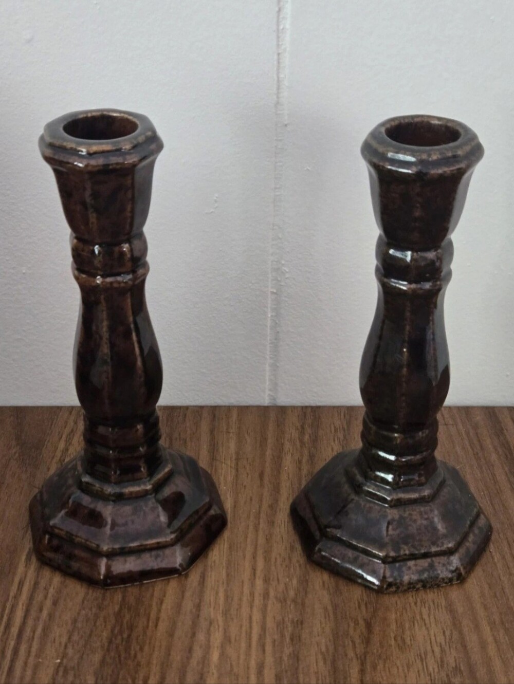 Vintage Haeger Pottery Candlestick Holders Set Of 2